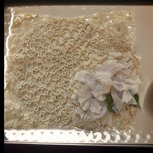 Vintage Victorian Doily / accent piece with flower